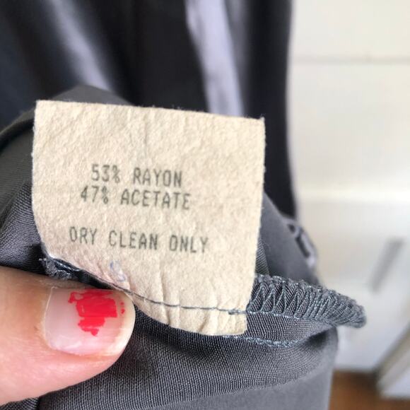 Vintage Bebe Moda Charcoal Silky Cowl Neck Maxi Gown Size 8 Made in USA 90s - Picture 8 of 11